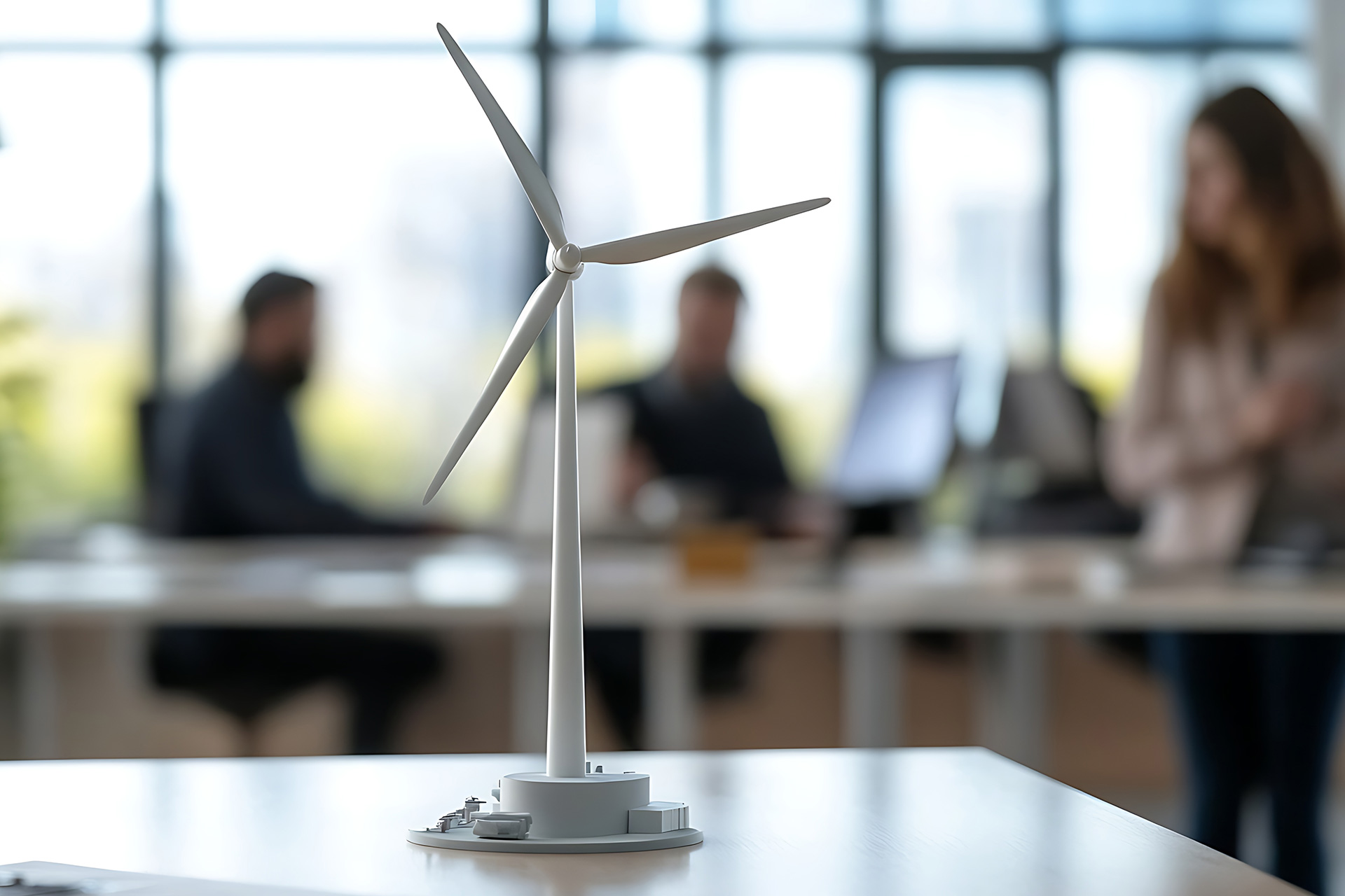 Vindmølle på bord